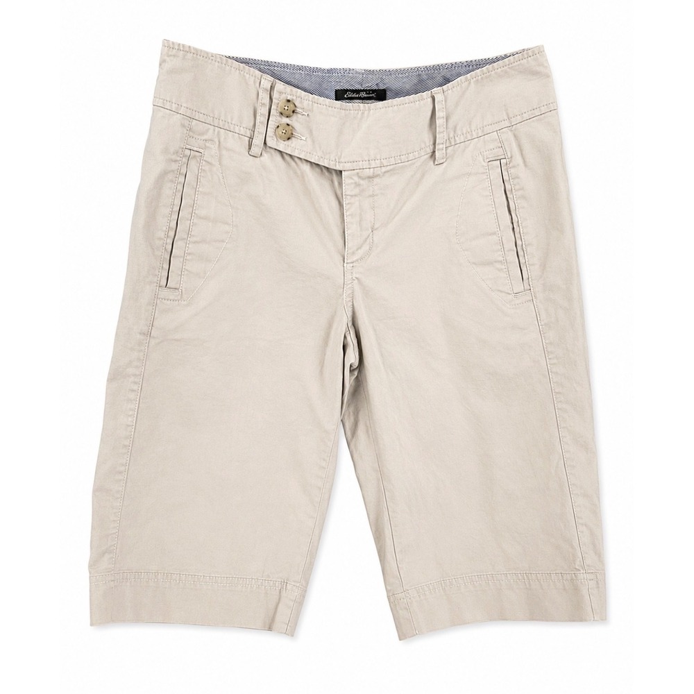Eddie Bauer Vashon Fit Khaki Bermuda Shorts Women's Size 8 Beige Cotton  Casual